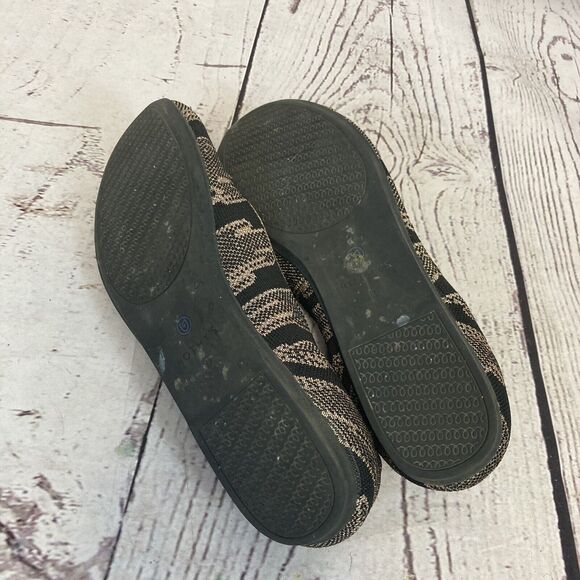 Rothys Ballet Flats Womens 10 Black Gold Shimmer Round Toe Comfort Classic - Picture 7 of 8